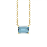 Elegant emerald-cut zircon pendant in 14K yellow gold—refined birthstone necklace with timeless appeal variant--14K yellow gold variant--zircon
