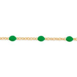 Enamel Bead Chain Necklace Fun Beaded Colorful Chain(7.5-in)(7.5-in) variant--Green variant--Gold-fill variant--Bracelet-(7.5-in) variant--14K-yellow-gold