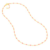 Enamel Bead Chain Necklace Fun Beaded Colorful Chain(10-in)(10-in) variant--Orange variant--Gold-fill variant--Anklet-(10-in) variant--14K-yellow-gold