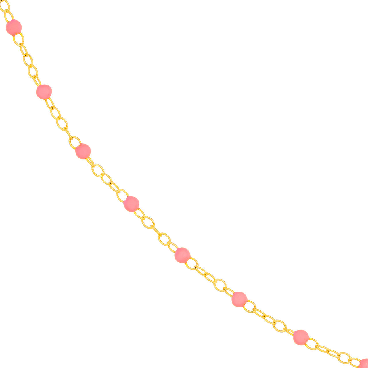Enamel Bead Chain Necklace Fun Beaded Colorful Chain(18-in)(18in) variant--Pink variant--Gold-fill variant--Necklace-(18in) variant--14K-yellow-gold
