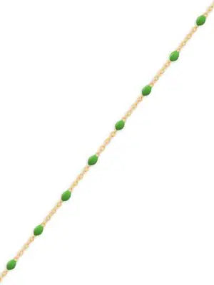 Enamel Bead Chain Necklace Fun Beaded Colorful Chain(18-in)(18in) variant--Green variant--Gold-fill variant--Necklace-(18in) variant--14K-yellow-gold
