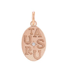 14K rose gold Taurus zodiac charm with diamond accent, gift-ready