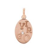 14K rose gold Virgo zodiac charm with diamond accent, gift-ready (Aug 23 - Sep 22) variant--Virgo variant--14K-rose-gold