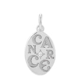 14K white gold Cancer zodiac charm with diamond accent, gift-ready variant--Cancer variant--14K-white-gold