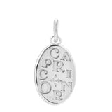 Minimalist Capricorn zodiac charm engraved in 14K white gold, perfect for layered necklaces variant--14K-white-gold