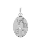 14K white gold Virgo zodiac charm with diamond accent, gift-ready (Aug 23 - Sep 22) variant--Virgo variant--14K-white-gold