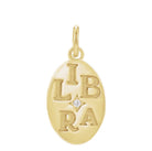 14K yellow gold Libra zodiac charm with diamond accent, gift-ready