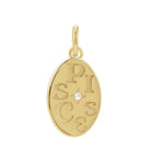 14K yellow gold Pisces zodiac charm with diamond accent, gift-ready