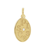 Hand-finished round zodiac charm in 14K yellow gold, engraved with the sign of Pisces variant--14K-yellow-gold
