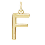 Modern initial charm letter F in 14K yellow gold variant--F variant--14K-yellow-gold