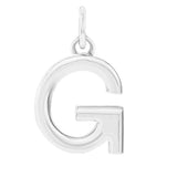 Modern initial charm letter G in 14K white gold variant--G variant--Sterling-silver variant--14K-white-gold