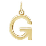 Modern initial charm letter G in 14K yellow gold variant--G variant--14K-yellow-gold