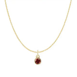 Garnet birthstone necklace ‚ simple and elegant charm necklace to mark a special month variant--14K-yellow-gold variant--Garnet