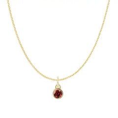 Garnet birthstone necklace ‚ simple and elegant charm necklace to mark a special month variant--14K-yellow-gold variant--Garnet