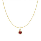 Garnet birthstone necklace ‚ simple and elegant charm necklace to mark a special month variant--14K-yellow-gold