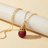 Textured garnet necklace for January birthstone  variant--Gold-fill, variant--Rose-gold-fill, variant--Sterling-silver, variant--Oxidized-sterling-silver variant--Garnet