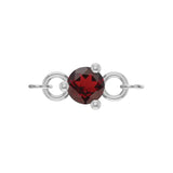 Garnet gemstone link in 14K gold representing January's birthstone in modern charm form