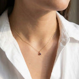 Garnet birthstone necklace ‚ handmade charm with a symbolic garnet birthstone for January