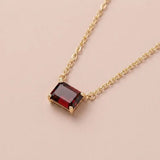 garnet emerald-cut necklace in 14K yellow gold variant-14K-yellow-gold variant-14K-white-gold variant-14K-rose-gold variant-Sterling-silver variant--Garnet