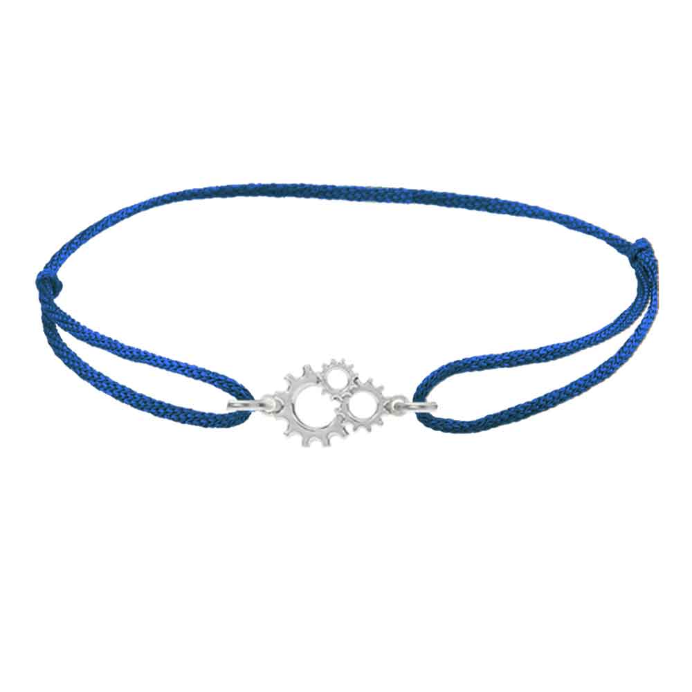 Gears Silk Knot bracelet in white gold