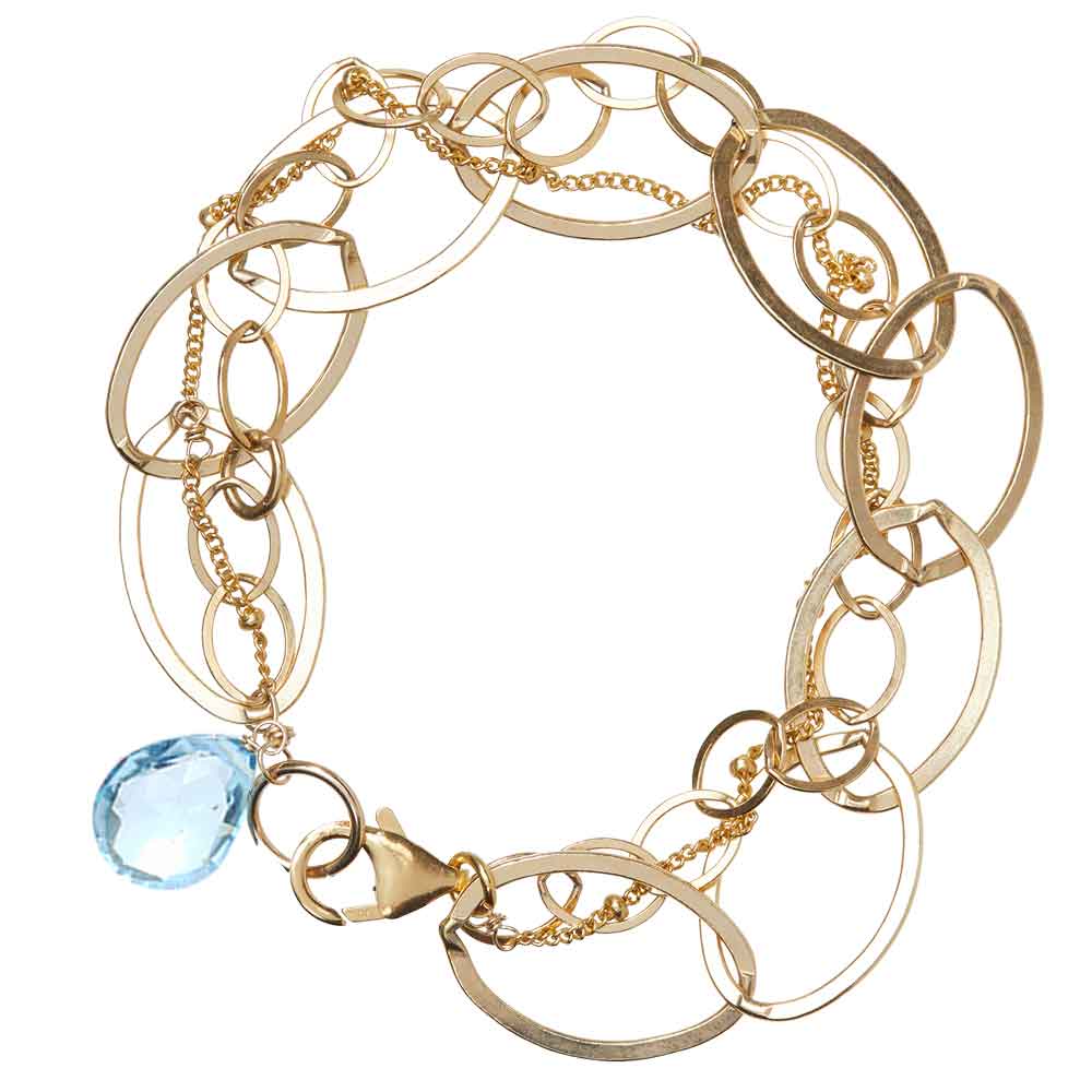 Gold-fill Aquamarine bracelet, Gold-fill Aquamarine gemstone bracelet, Gold-fill Aquamarine birthstone bracelet