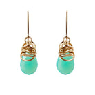 Handmade Chrysoprase dangle earrings in Gold-fill for perfect birthstone gift