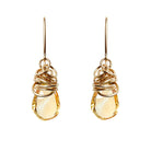 Gold-fill Citrine earrings, Gold-fill Citrine gemstone earrings, Gold-fill Citrine birthstone earrings