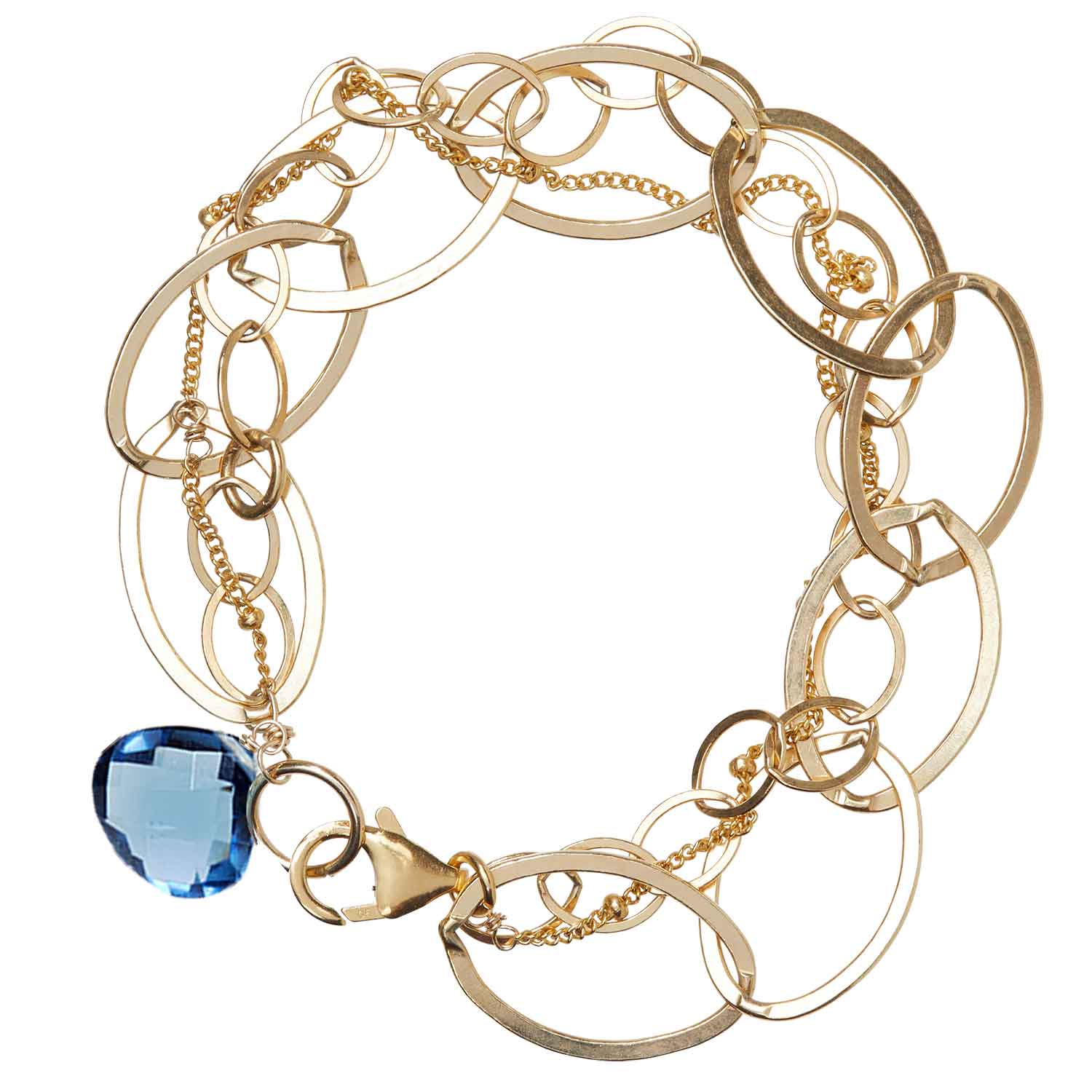 Gold-fill London Blue Topaz bracelet, Gold-fill London Blue Topaz gemstone bracelet, Gold-fill London Blue Topaz birthstone bracelet