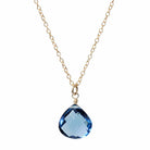 Gold-fill London Blue Topaz necklace, Gold-fill London Blue Topaz gemstone necklace, Gold-fill London Blue Topaz birthstone necklace