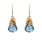 Handmade London Topaz dangle earrings in Gold-fill for perfect birthstone gift