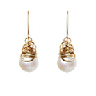 Handmade Pearl dangle earrings in Gold-fill for perfect birthstone gift