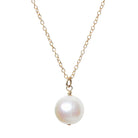 Gold-fill Pearl necklace, Gold-fill Pearl gemstone necklace, Gold-fill Pearl birthstone necklace
