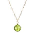 Gold-fill Peridot necklace, Gold-fill Peridot gemstone necklace, Gold-fill Peridot birthstone necklace