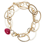 Gold-fill Ruby bracelet, Gold-fill Ruby gemstone bracelet, Gold-fill Ruby birthstone bracelet