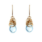 Handmade Swiss Topaz dangle earrings in Gold-fill for perfect birthstone gift