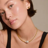 Gold Beaded Pearl Choker