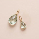 6mm green amethyst drop charm designed in gold-fill, perfect for custom jewelry creation.