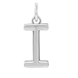 Modern initial charm letter I in 14K white gold variant--I variant--Sterling-silver variant--14K-white-gold