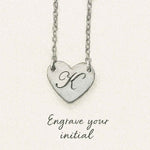illustration of custom engraving on white gold heart pendant