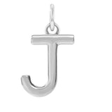 Modern initial charm letter J in 14K white gold variant--J variant--Sterling-silver variant--14K-white-gold