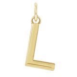 Modern initial charm letter L in 14K yellow gold variant--L variant--14K-yellow-gold