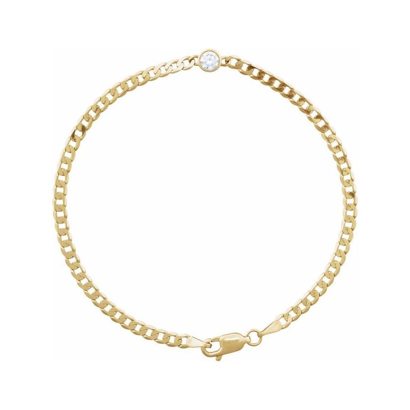 Lab Created Diamond link bracelet in solid gold with 5mm ethically sourced stone