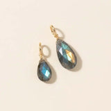 gold-fill-wrapped labradorite briolette charm in 6mm, ideal for meaningful gemstone jewelry.