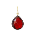 gold-fill-wrapped garnet briolette charm in 12mm, ideal for meaningful gemstone jewelry.