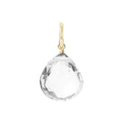 Petite white topaz gemstone in briolette cut, 12mm, finished with elegant gold-fill wirework.