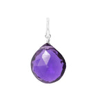 Gift-ready Large Sterling silver Amethyst briolette charm USA