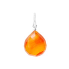 Gift-ready Large Sterling silver Carnelian briolette charm USA