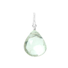 Gift-ready Large Sterling silver Green Amethyst briolette charm USA