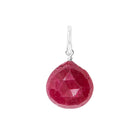 Gift-ready Large Sterling silver Ruby briolette charm USA