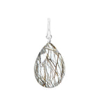 Gift-ready Large Sterling silver Rutilated Quartz briolette charm USA